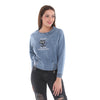 Anthracite Ballon Cut Zip Front EVEREYTHING FINE Print Women Sweatshirt