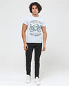 Stone Washed Classic Ride Bicycle Printed Cotton T-shirt