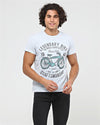 Stone Washed Classic Ride Bicycle Printed Cotton T-shirt