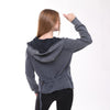 Stone Washed Poncho Cut Cotton Women Zip Hoodie