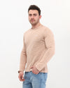 Plain Stone Washed Cotton Men's Long Sleeve T-shirt