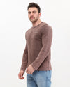 Plain Stone Washed Cotton Men's Long Sleeve T-shirt