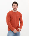 Plain Stone Washed Cotton Men's Long Sleeve T-shirt