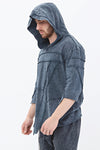 Anthracite Stone Washed PlainCotton Hoodie