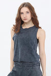 Stone Washed Plain cutting backLace Cotton Women Vest