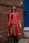 Waterfall Fringe Long Cardigan