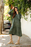 Hooded Knitted Long Women Cardigan