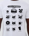 Types ofFunny DrummersGraphic Light GreyT-Shirt