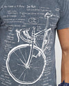 Anthracite Stone Washed Bicycle & TypographyPrinted Cotton T-shirt