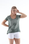 Stone WashedRecord Vinyl Jy Dvsn Printed Cotton Women Scoop Neck T-shirt