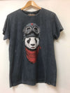 Stone WashedPanda Pilot Animal Printed Cotton T-shirt