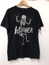 SantaSkeleton Dance Sleigher Cool Metal XmasPrintCotton T-Shirt