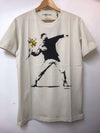 The Flower Thrower by Banksy Printed Cotton Men'sT-Shirt