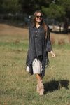 Fringe Long Hoodie KnittedCardigan