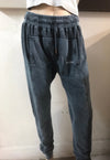 Anthracite Stone Washed Cotton Women Jogger Pant