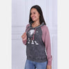 Anthracite Pink Stone Washed Nightmare Printed Cotton Women 