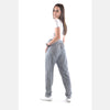 Anthracite Stone Washed Shinny Cotton Women Jogger - 
