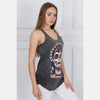 Anthracite Stone Washed Skull Queen Printed Cotton Women Vest - S-Ponder Shop