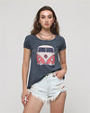 Anthracite Stone Washed Camper Van Print Women's Top