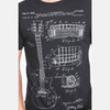 Black T.M McCARTY 1955 Guitar Patent Printed Cotton T-Shirt 