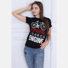 Black Search Engine Bicycle Printed Cotton Women T-shirt Tee Top S-Ponder