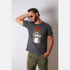 Grey Red Hat Cat Animal Printed Cotton T-shirt - S-Ponder Shop