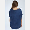 Navy Stone Washed Heart Cotton Women Top - S-Ponder Shop - 