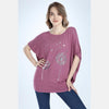 Purple Silver Dandelion Cotton Women Blouse Tee Top T-shirt S-Ponder