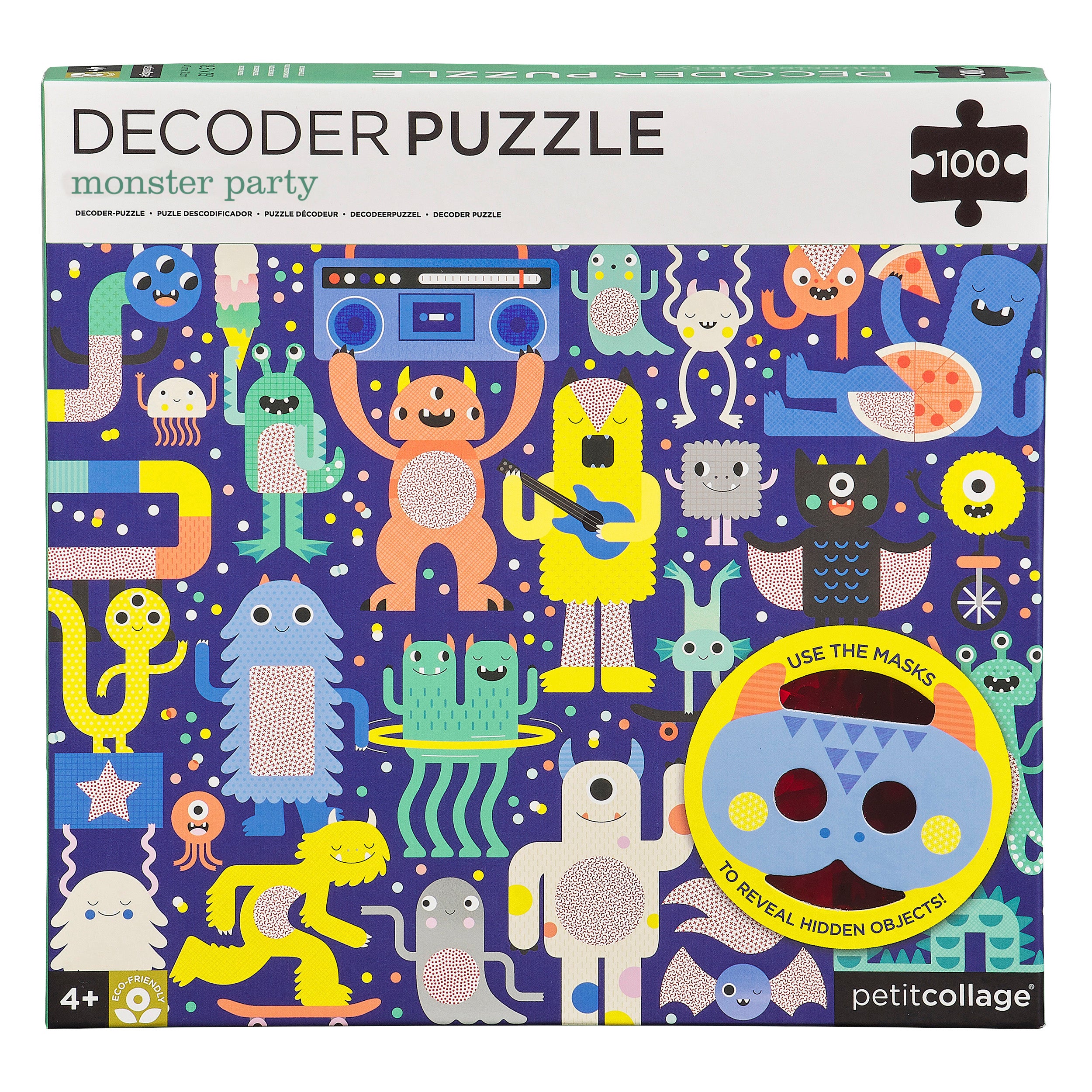 Monster Party 100-Piece Decoder Puzzle - Petit Collage product image