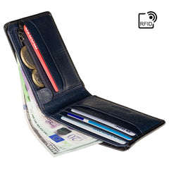 Синій вінтажний чоловічий гаманець Visconti AT63 Roland (Burnish Blue)