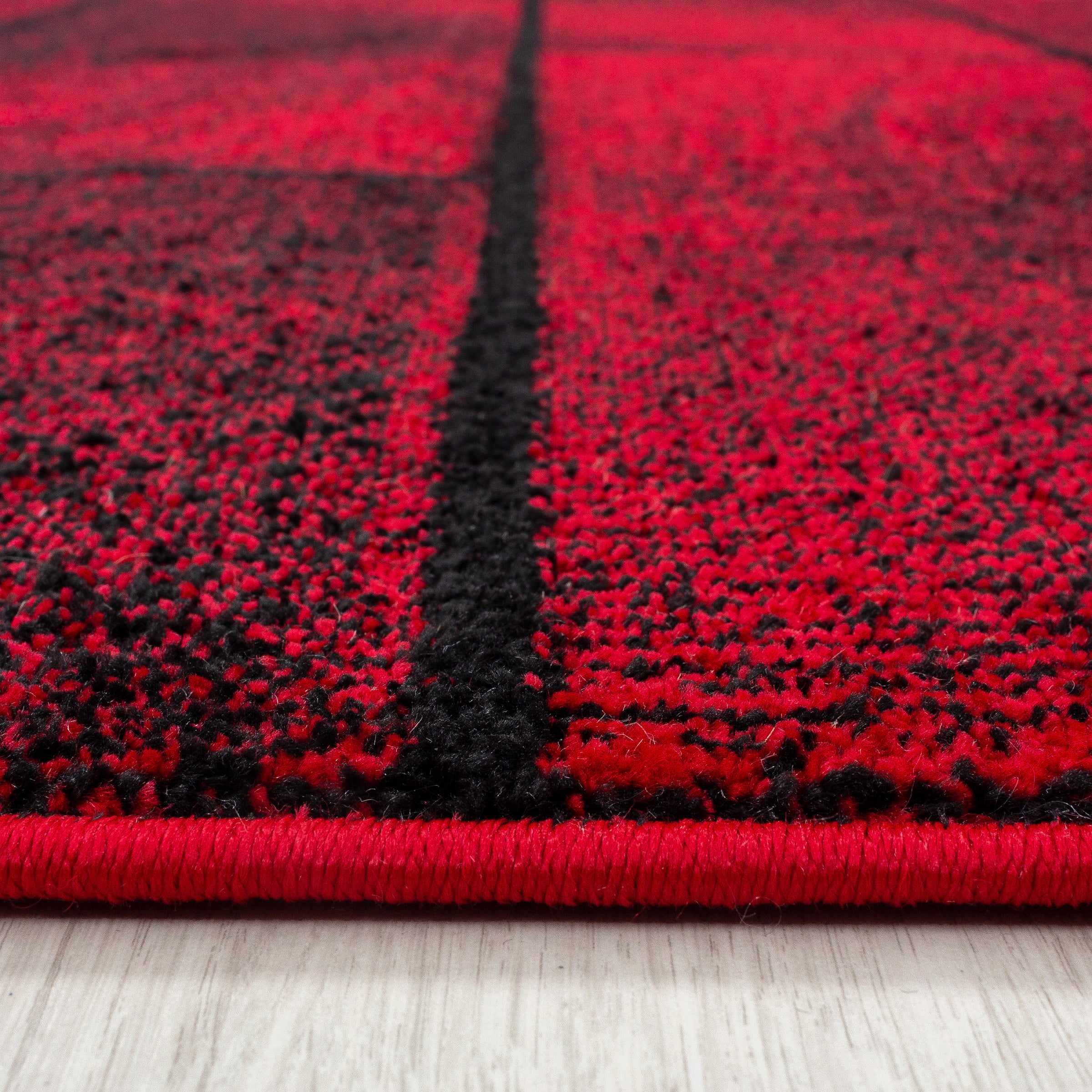 gebruiker Higgins behang Rood Tapijt Laagpolig Vloerkleed Omid Modern Geometry | Omid Carpets