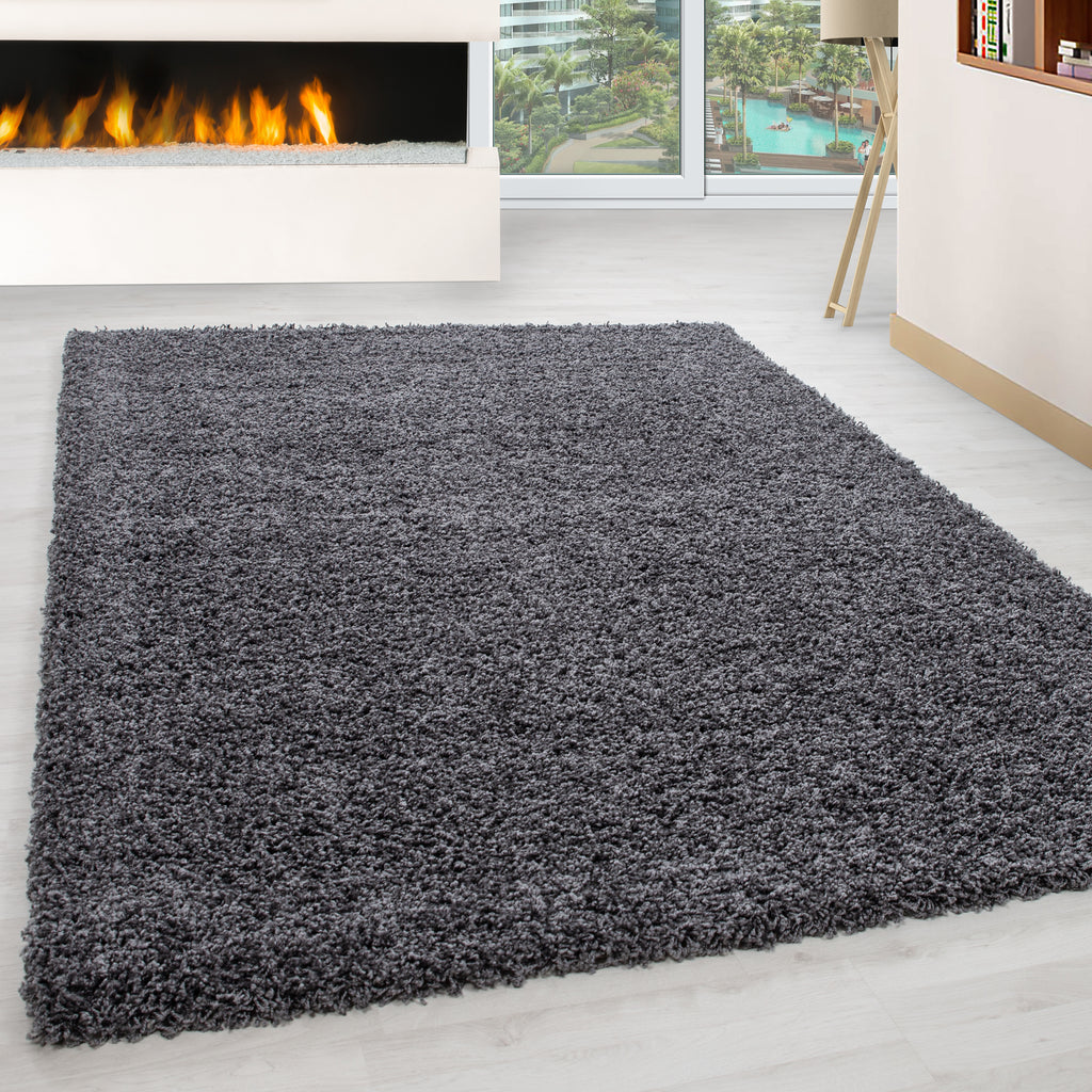 Grommen textuur Guinness Grijs Tapijt Hoogpolig Vloerkleed - Omid Essential | Omid Carpets