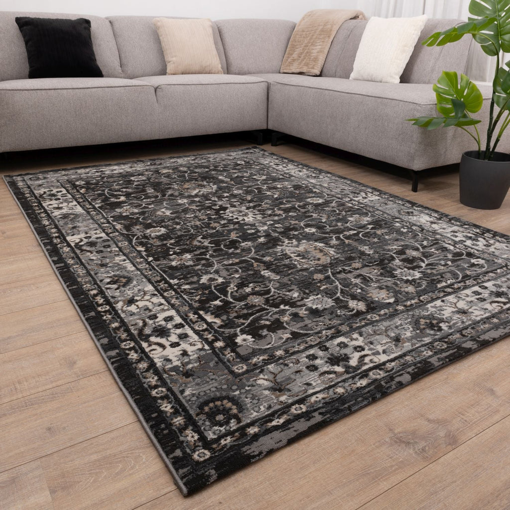 Ordelijk kiezen verhaal Zwart Tapijt Lijnen Design Laagpolig Vloerkleed Omid Impressive | Omid  Carpets