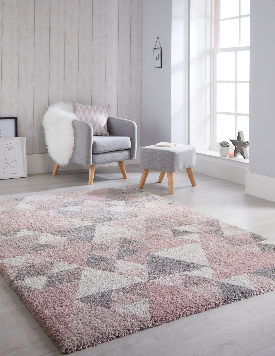 mixer maagpijn textuur Roze Tapijt Loper Hoogpolig Vloerkleed - Omid Scandinavian | Omid Carpets