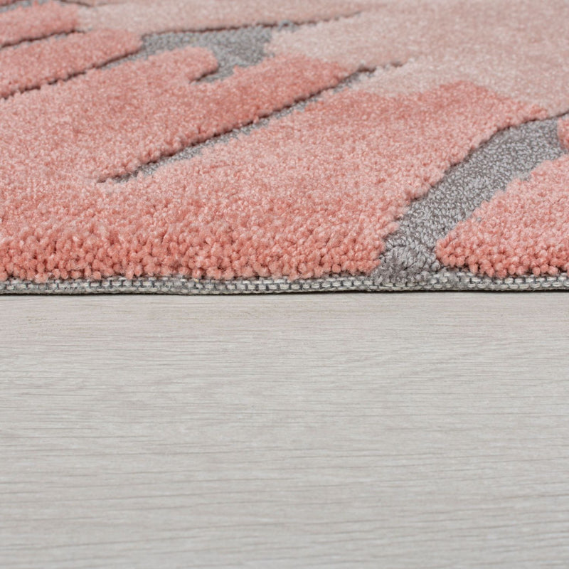 Roze - Oker Geel Laagpolig Vloerkleed Omid Mountain | Omid Carpets