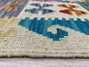 Fitness patroon doen alsof Kleurrijk Tapijt Laagpolig Handgeweven Wollen Vloerkleed - Omid Afghan  Kelim 298x202cm | Omid Carpets