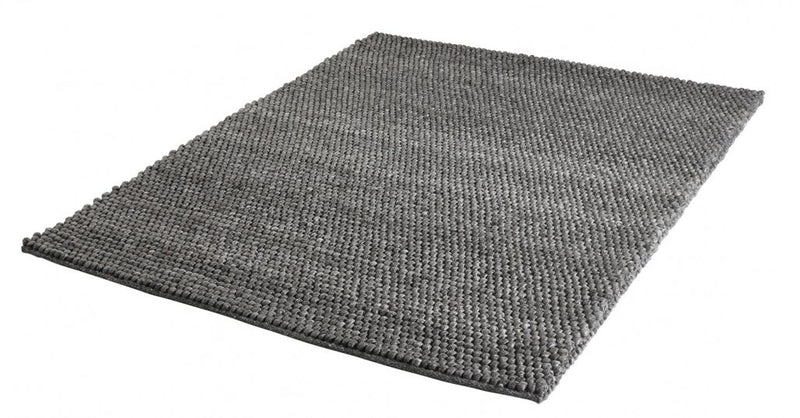 Antraciet Tapijt Laagpolig Wollen Vloerkleed - Omid Structured Wool - Omid Carpets