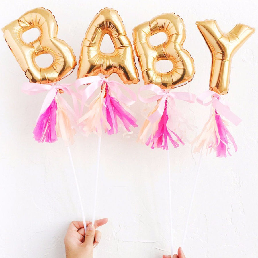 mini gold letter balloons