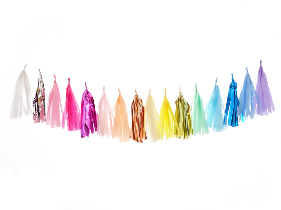 rainbow tassel garland