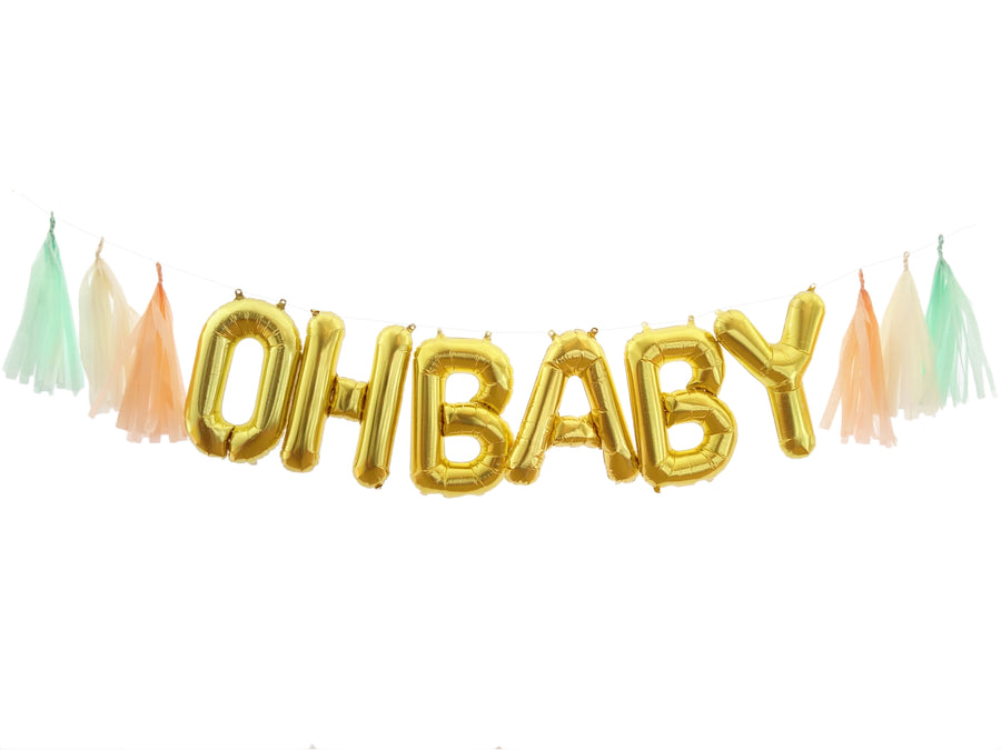 oh baby balloon banner