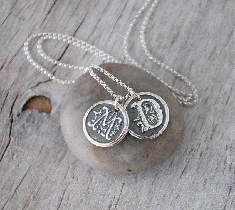 sterling silver wax seal pendant