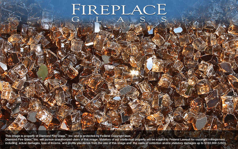 Copper Reflective Crystal Fireplace Glass FIREPLACE GLASS