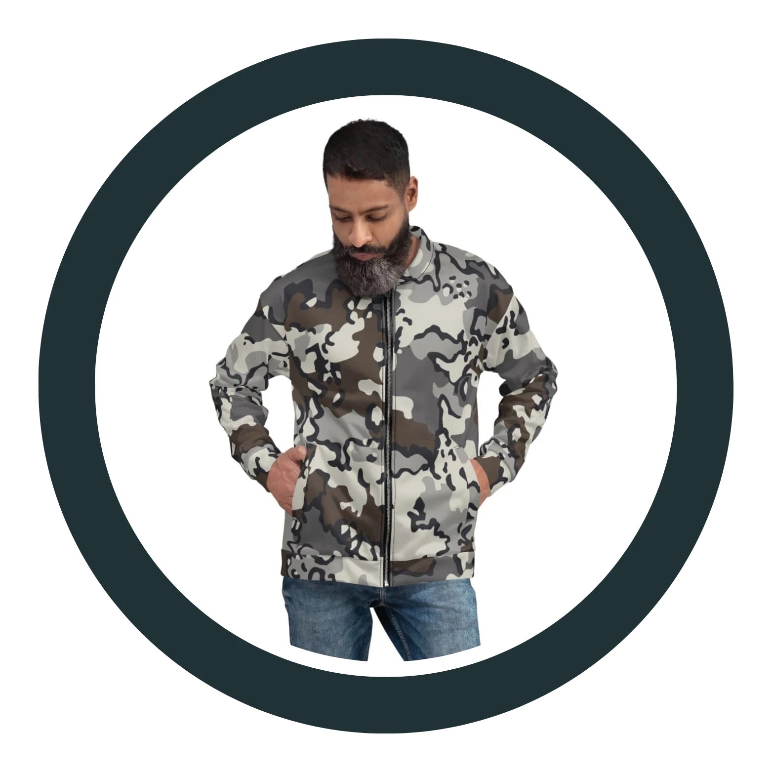 Army Camouflage Hexagon Pattern Men's Lightweight Jackets