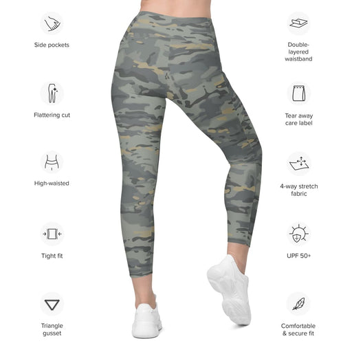 CAMO HQ - North Korean Woodland CAMO Women's Leggings with pockets