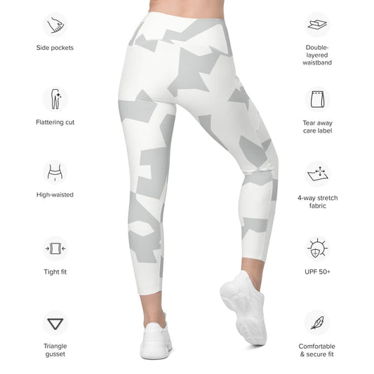 CAMO HQ - Finnish M05 Lumikuvio Snow CAMO Women's Leggings with pockets