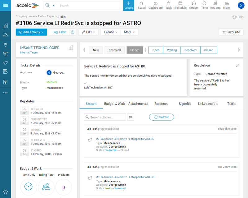 AcceloSync for LabTech Plugin console