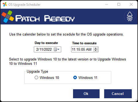 Patch Remedy schedule Windows 11 upgrades