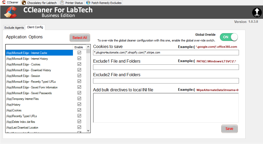 Client INI config