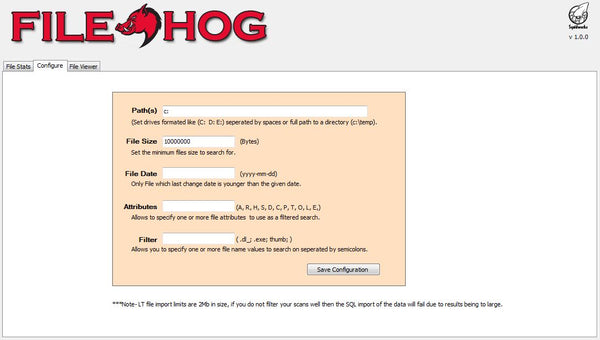File hog Configure