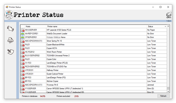 Printer Status Main View